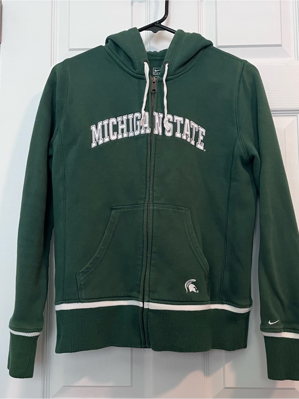 Michigan State Spartans Woman’s Nike Team Full Zip M Hoodie Green Hoodie Jacket